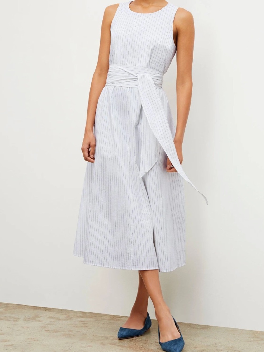 MM LaFleur The Fatima Dress - Poplin Stripe Size Large